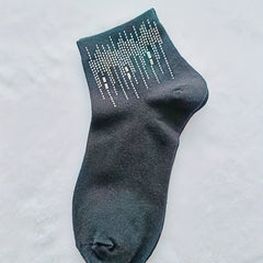 Sparkly Rhinestone Crew Socks Women's Stockings
