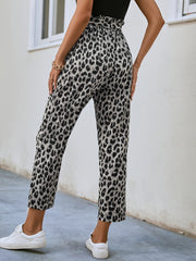 Leopard Print Cropped Pants Women's Clothing