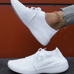 Women's Knit Athletic Shoes Low Top Running Trainers