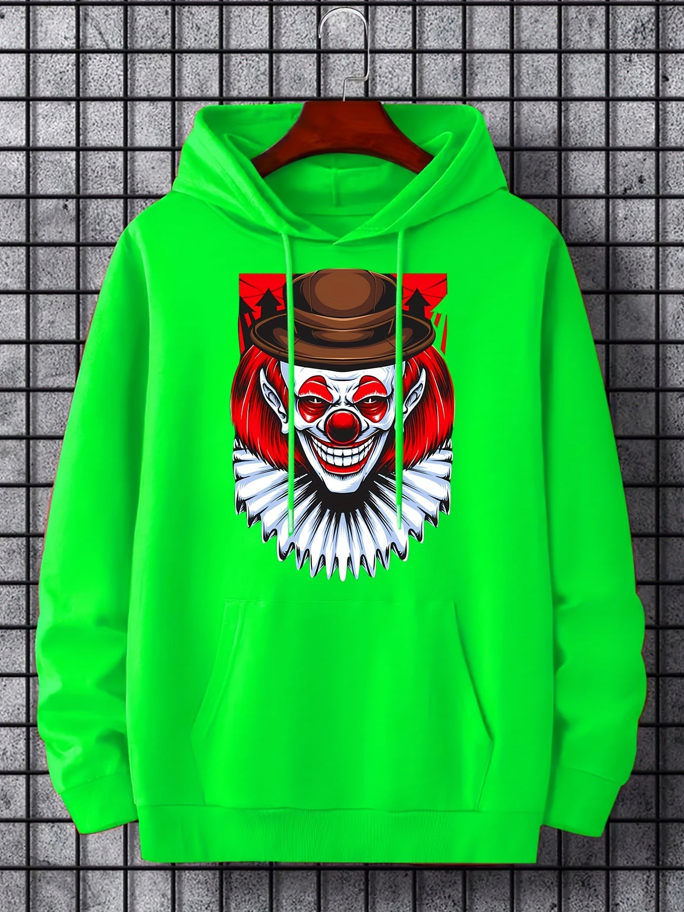 Men's Scary Clown Graphic Hoodie Hooded Sweatshirt