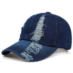 Ripped Denim Baseball Cap