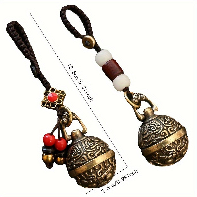 1pc Retro Pixiu Bell Pendant Keychain Bag Decor Accessory