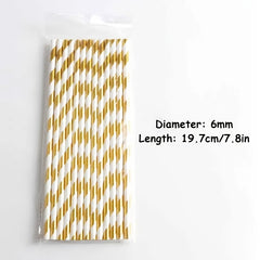 25pcs American Football Disposable Paper Straws