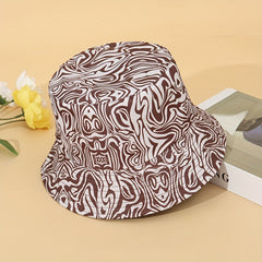 Fashionable River Pattern Print Double sided Casual Bucket Hat