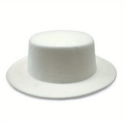 Flat Top Fedora Short Brim Jazz Sun Hat Classic Outdoor Sunscreen Unisex