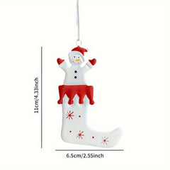 Christmas Stocking Decoration Pendant Santa Snowman Elk Wrought Iron