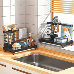 Kitchen Storage Rack Rag Rack Cleaning Tool Storage Rack Draining Basket