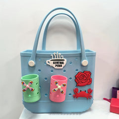 Cartoon Cup Drink Holder For Bogg Bag - Lightweight Silicone Beach Bag Accessory