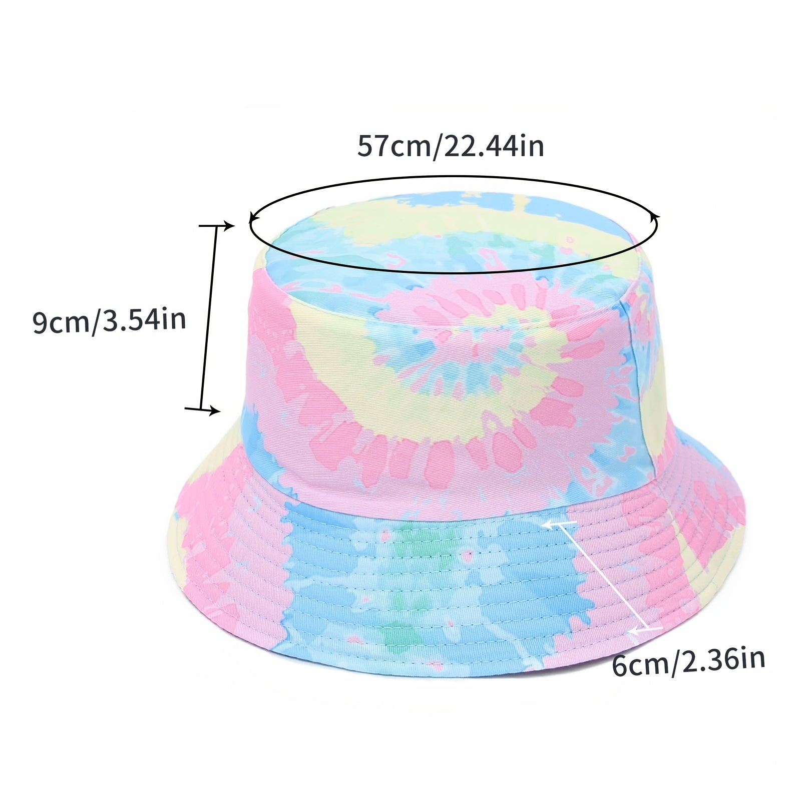 Unisex Tie Dye Sunshade Bucket Hat Double Sided Hat