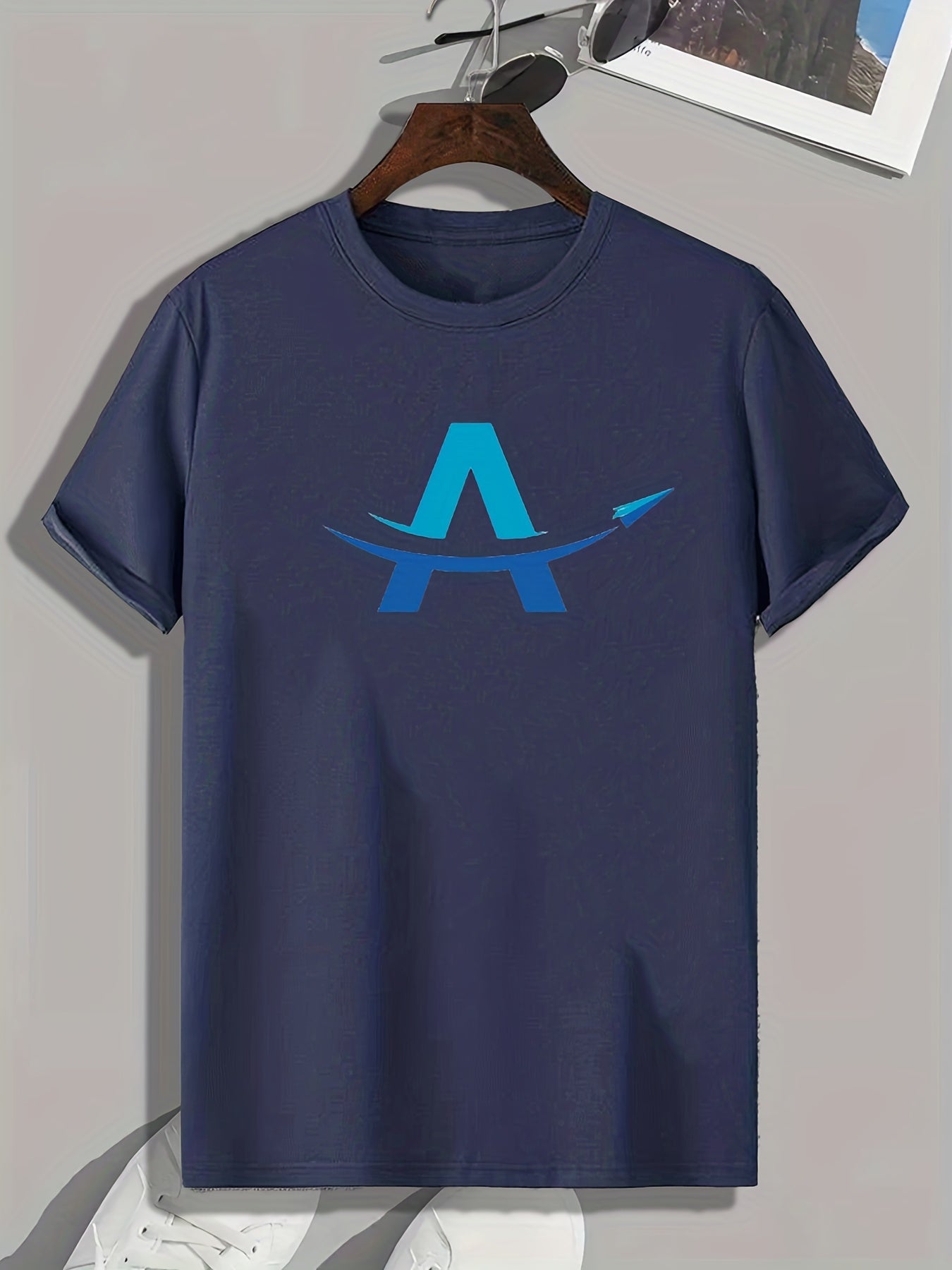 Paper Plane Print Men's Comfy T-shirt for Summer