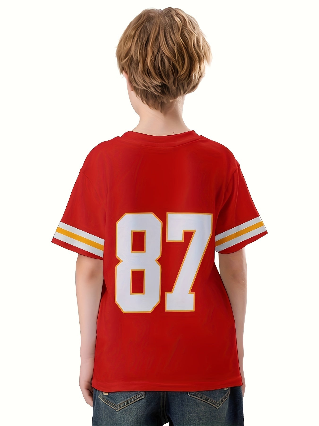Boy's Short Sleeve Sports T shirt Breathable Loose Round Neck