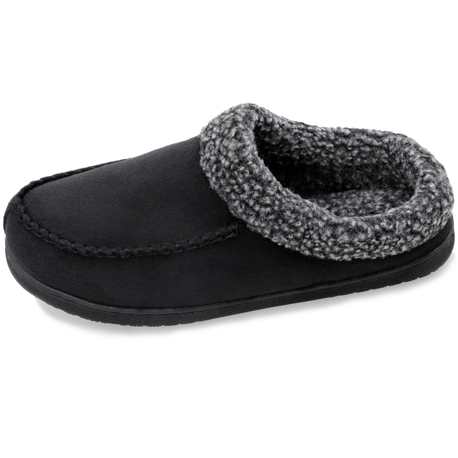 Men's Cozy Plush Lined House Shoes Anti-Skid Slip-On Indoor Bedroom Slippers