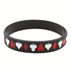 Poker Pattern Silicone Bracelet Set for Couples - Daily Wear & Fashionable