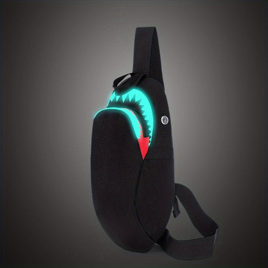 Shark Reflective Fanny Pack Waterproof Waist Bag With USB Charging Port