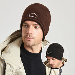 Men's Warm Wool Skull Hat Winter Ski Beanie Fleece Lined Running Cap