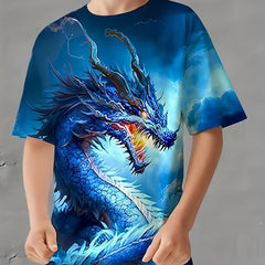 Dragon 3D Print T Shirt For Boys Lightweight Comfy & Stylish Summer Clothing