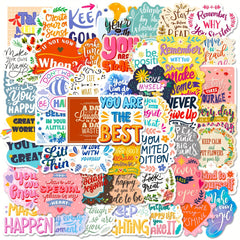 50 Waterproof Positive Stickers for Bottles - Motivational Decals
