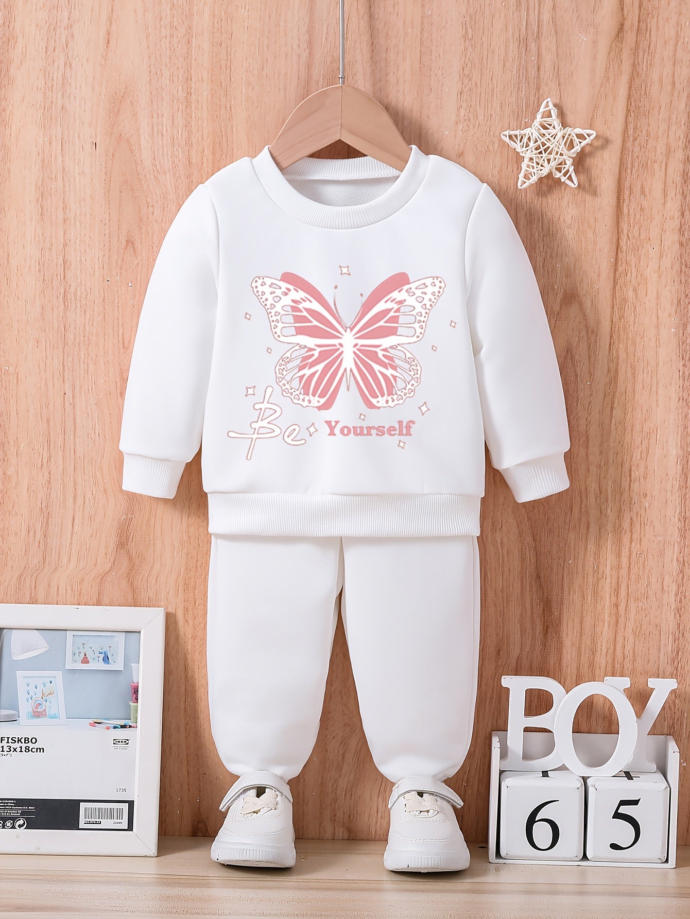 Baby Butterfly Print Sweatshirt Trousers Set