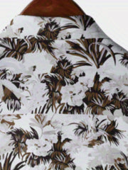 Men's Snow Print Camp Collar Bowling Shirt
