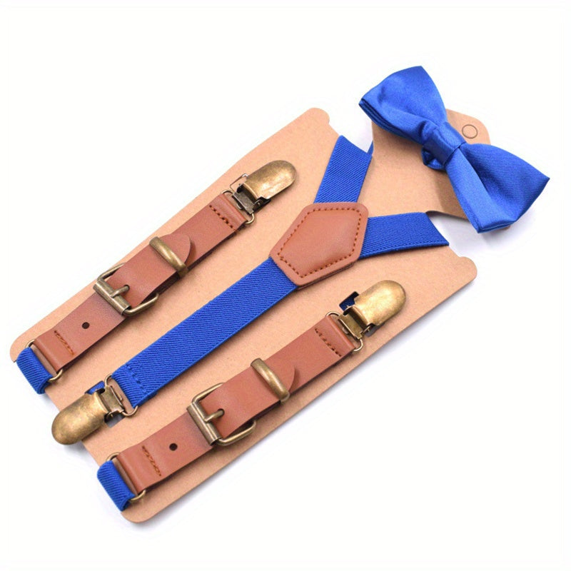 Children's Y-Shaped Suspenders & Bowtie Set