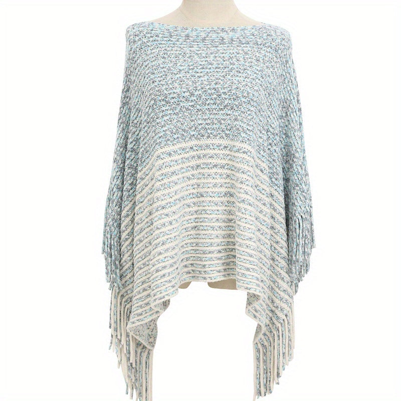 Fringe Shawl Large Split Shawl Wrap Warm Windproof Shawl Cape For Women