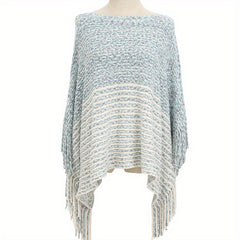 Fringe Shawl Large Split Shawl Wrap Warm Windproof Shawl Cape For Women