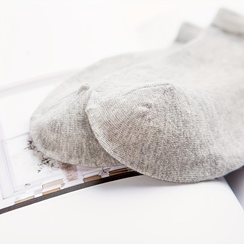Solid Short Socks Soft & Lightweight Couple Low Cut Ankle Socks Stockings
