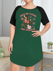 Christmas Nightdress Women's Deer & Snowflake Raglan Tee