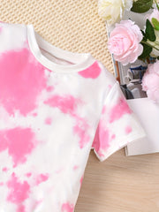 Girls Tie Dye T Shirt Set & Shorts Summer Clothes