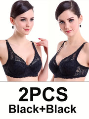 Floral Lace Push Up Bras Bow Tie Intimates Women's Lingerie