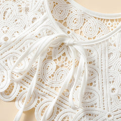 Milk Embroidered Shawl Large Lace Collar Women Accessory