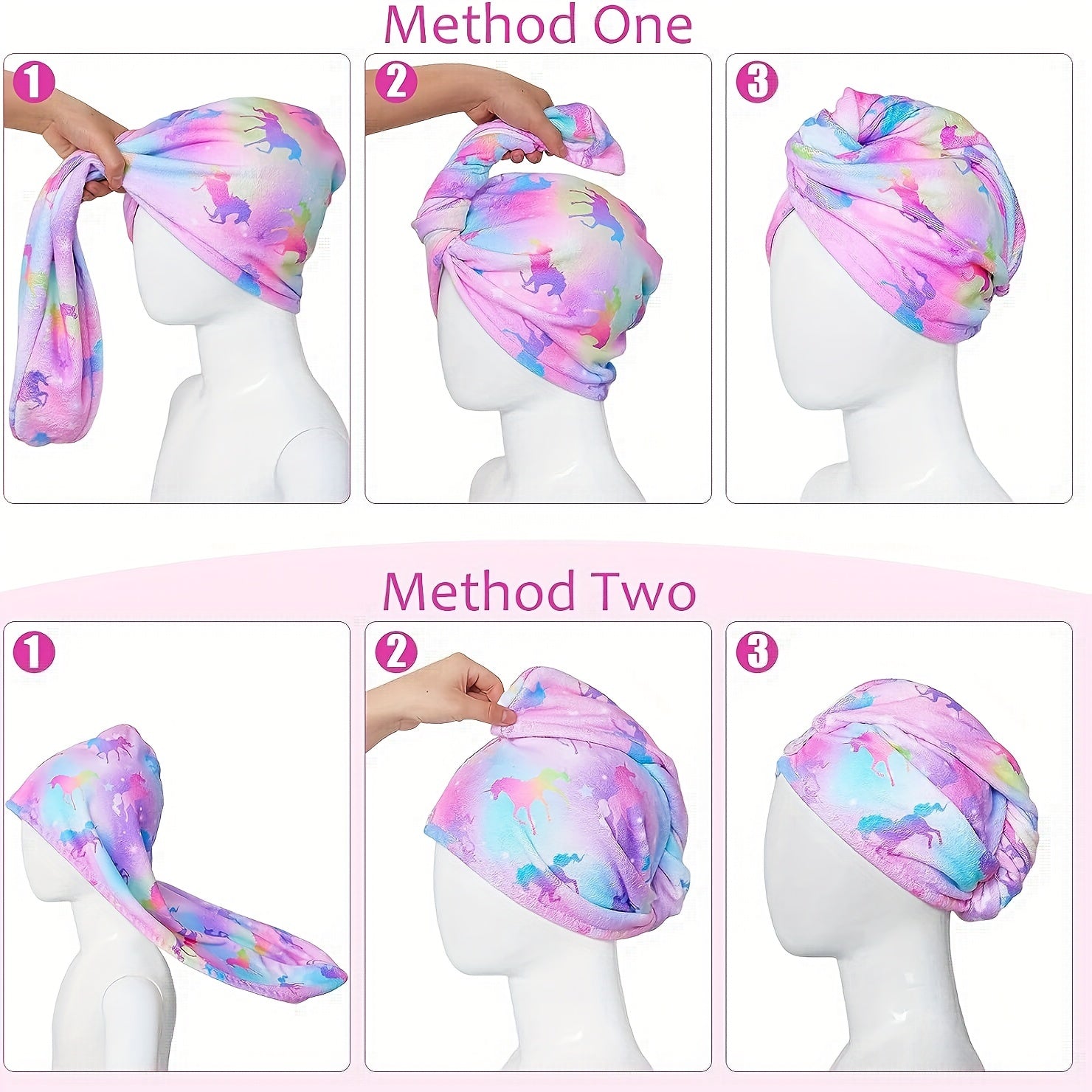Cartoon Pattern Hair Towel Soft Drying Cap