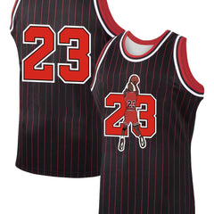 Men's Striped Number Print Sleeveless Basketball Jersey