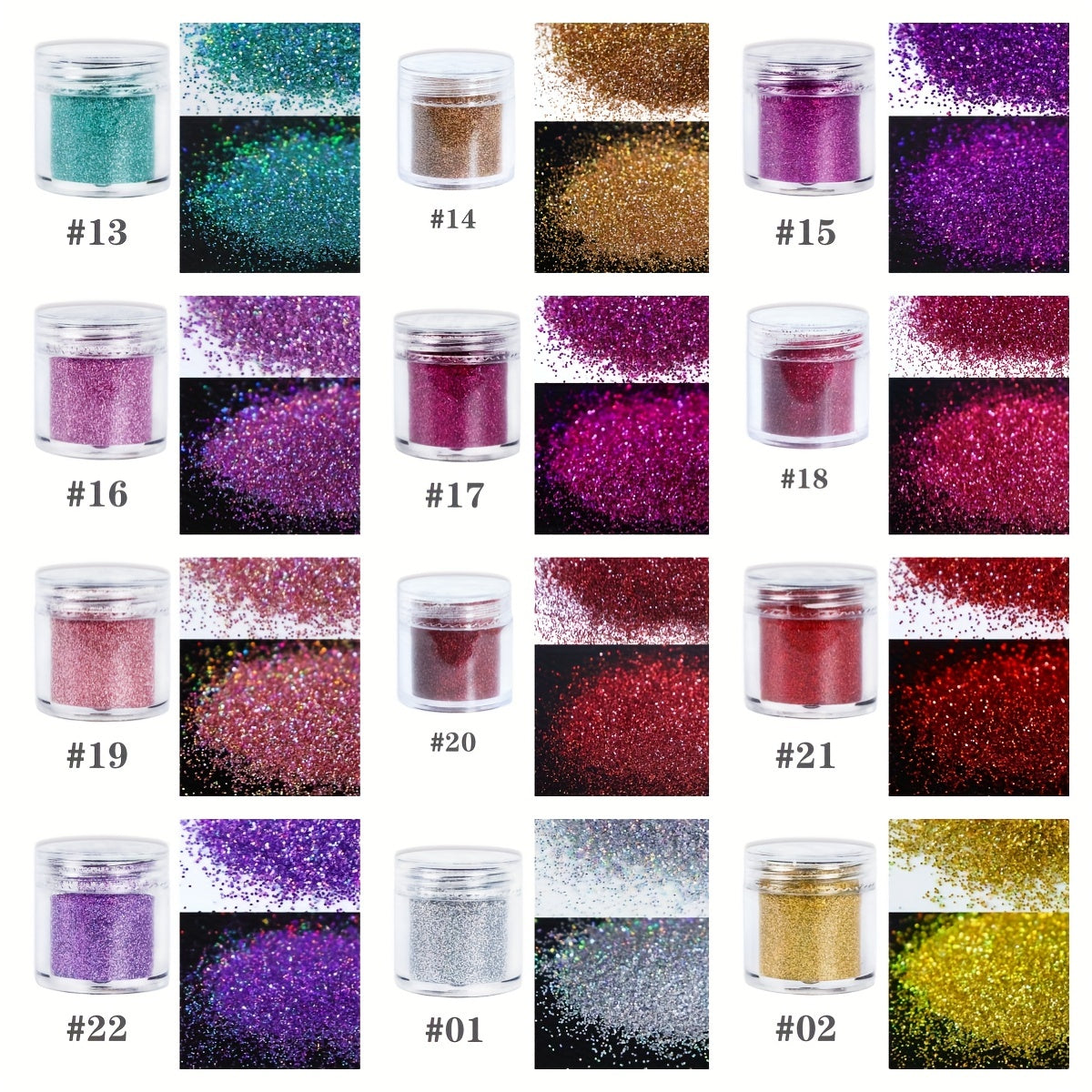 Holographic Laser Fine Glitter Powder Sequins for Nail Makeup Body Craft