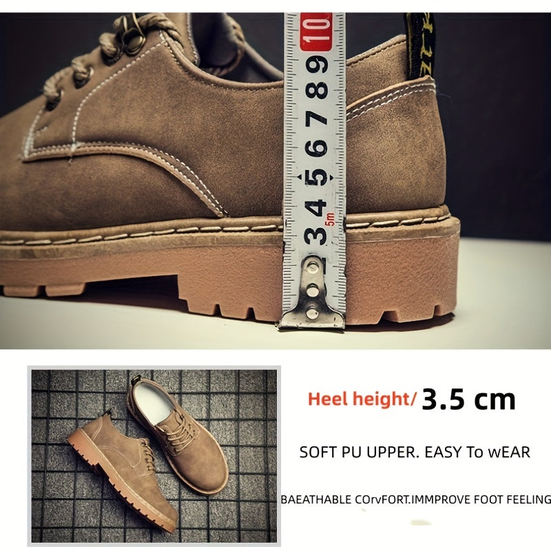 Men's Lace Up Stitched Work Shoe Casual Durable Outdoor Walking Shoes