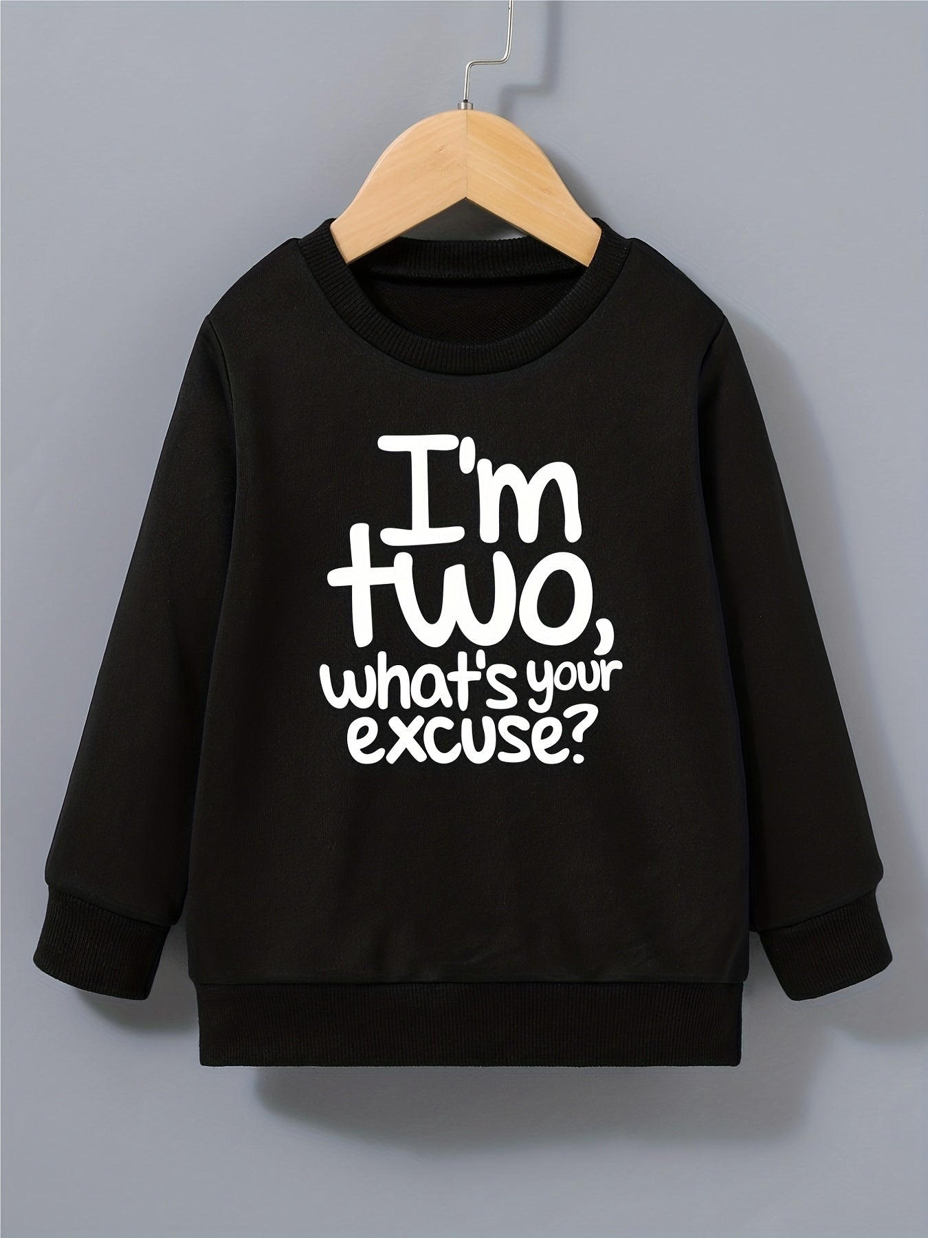 Boys Sweatshirt I'M TWO Print Casual Top Kids Clothes