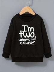 Boys Sweatshirt I'M TWO Print Casual Top Kids Clothes