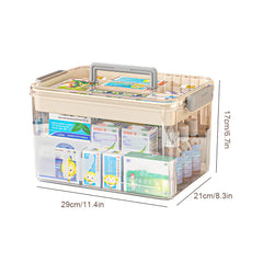 Lockable Medicine Storage Box Clear Portable First Aid Organizer