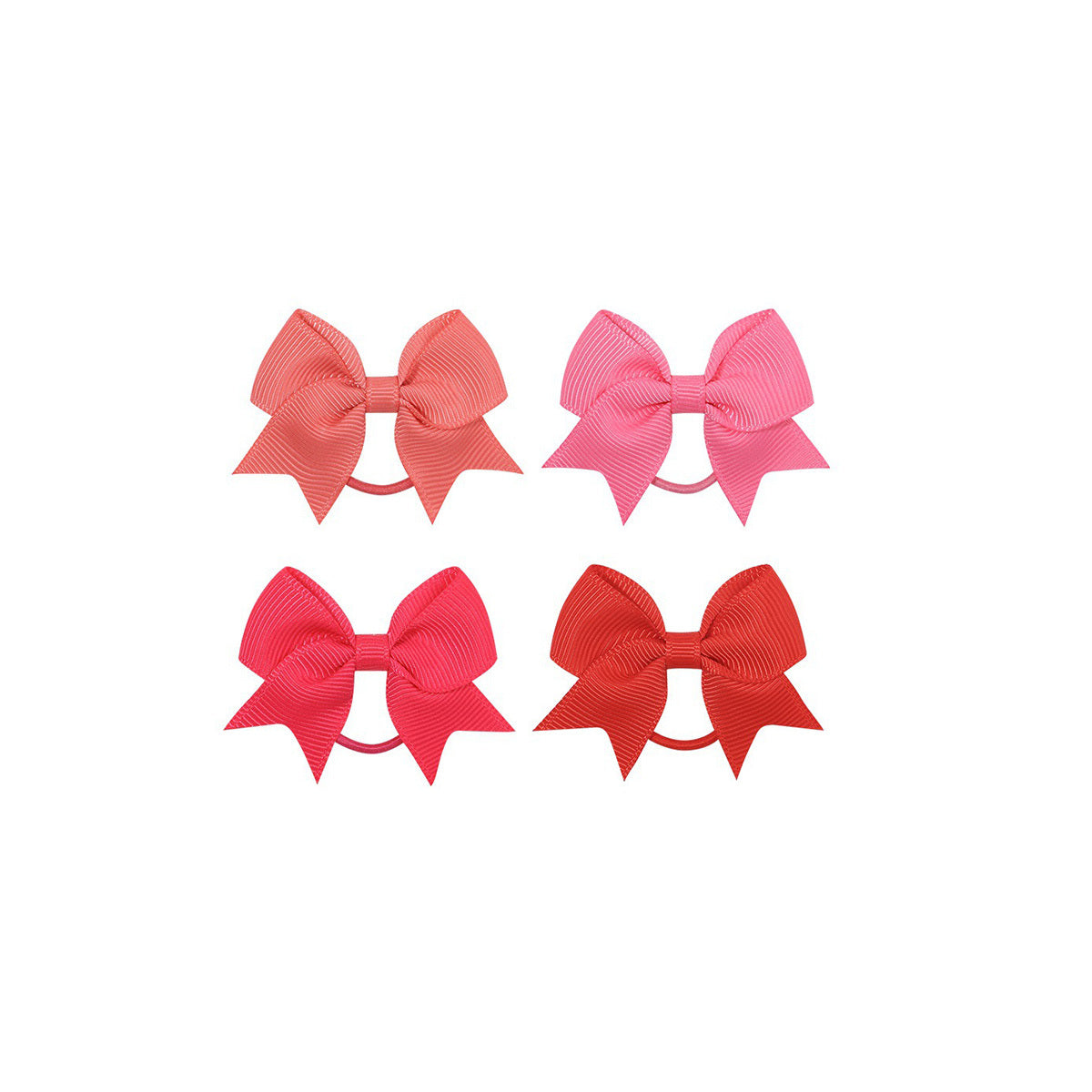4pcs Baby Girls Hair Bowknots Solid Ring & Swallowtail Ties