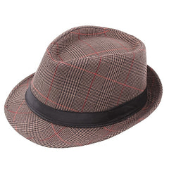 Men's Classic Plaid Hat with UV Protection for Outdoors