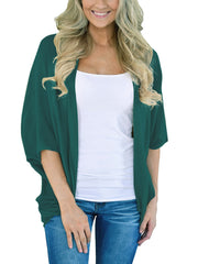 Green V Neck Cover Up Shirt Long Sleeve Loose Fit Rash Guard Women's Swimwear