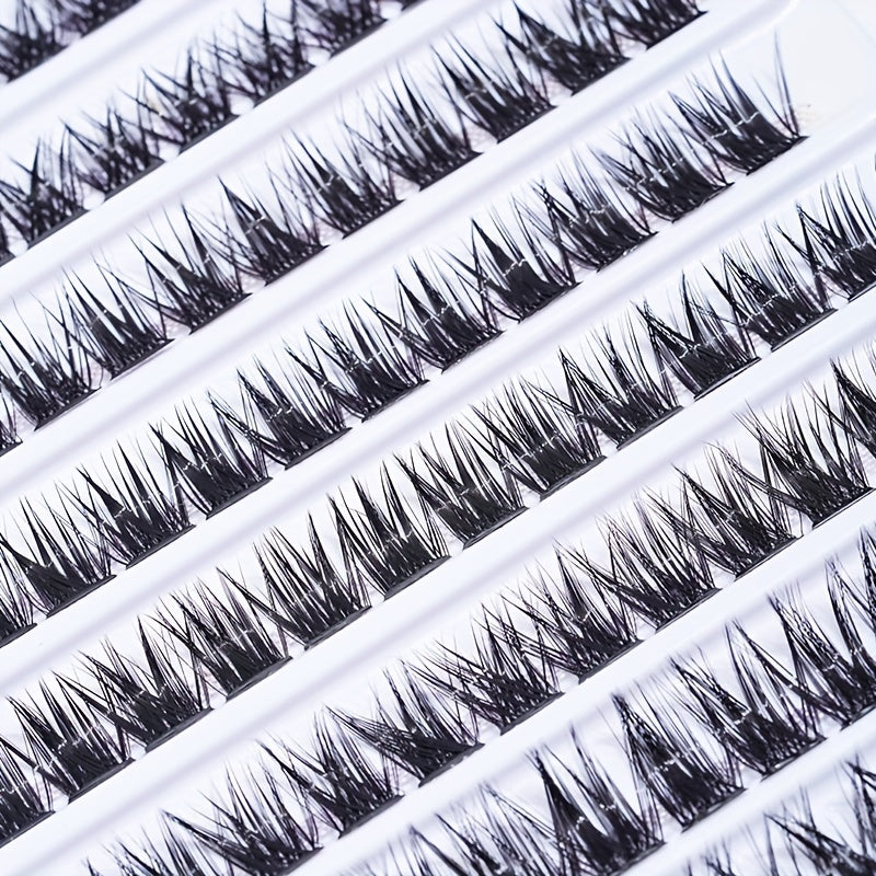 120 Pcs Cluster Lashes Natural Volume Curly Fishtail Eyelashes Mix Tray 10 14 MM