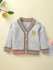 Toddler Boys Block Knit Cardigan V neck Button Up Sweater Kids Clothes