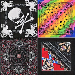 Hip Hop Skull Pattern Gradient Bandana Head Wrap