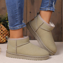 Women's Slip On High Velvet Snow Boots Warm Non-slip Winter Shoes