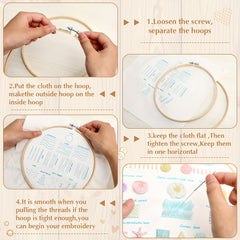 5 Sets Embroidery Starters Kit For Beginners - Stamped Cross Stitch