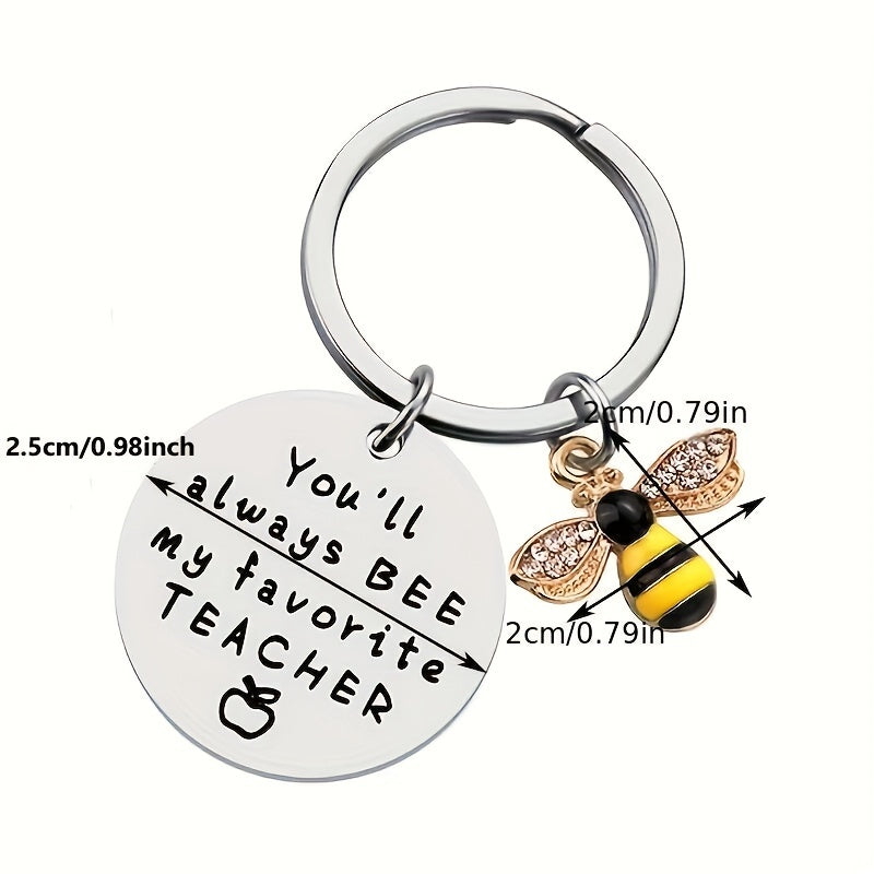 Favorite Teacher Bee Keychain Thank You Gift for Men