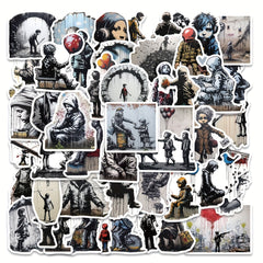 50pcs Abstract Art Style Stickers for Notebooks Suitcases Waterproof
