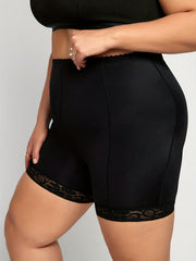 Lace Trim High Rise Tummy Control Boy Shorts