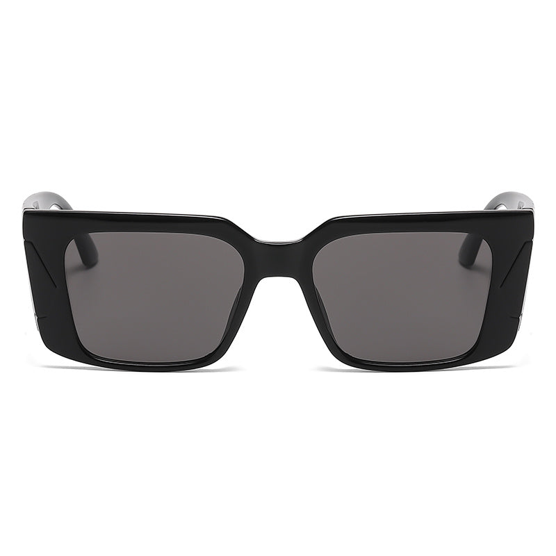 Square Sunglasses Thick Edge Temple Pattern